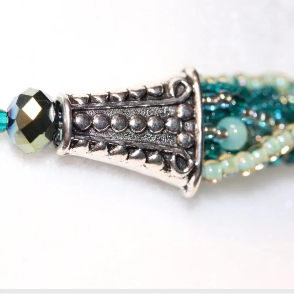 Extra Small Gemstone Choker / Bead Embroidered - Picture 3 of 5
